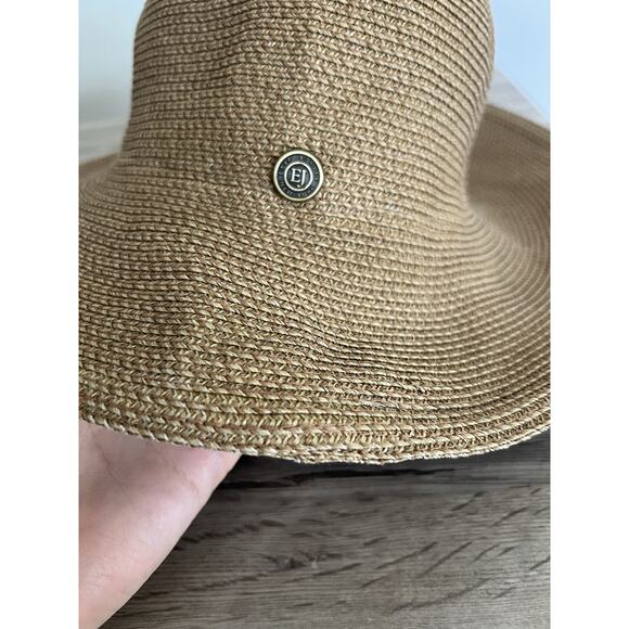 Eric Javits Tan Natural Straw Rollable Squishee Sun Hat - Picture 8 of 8